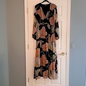 Lulu's XL Floral Faux Wrap Maxi Dress